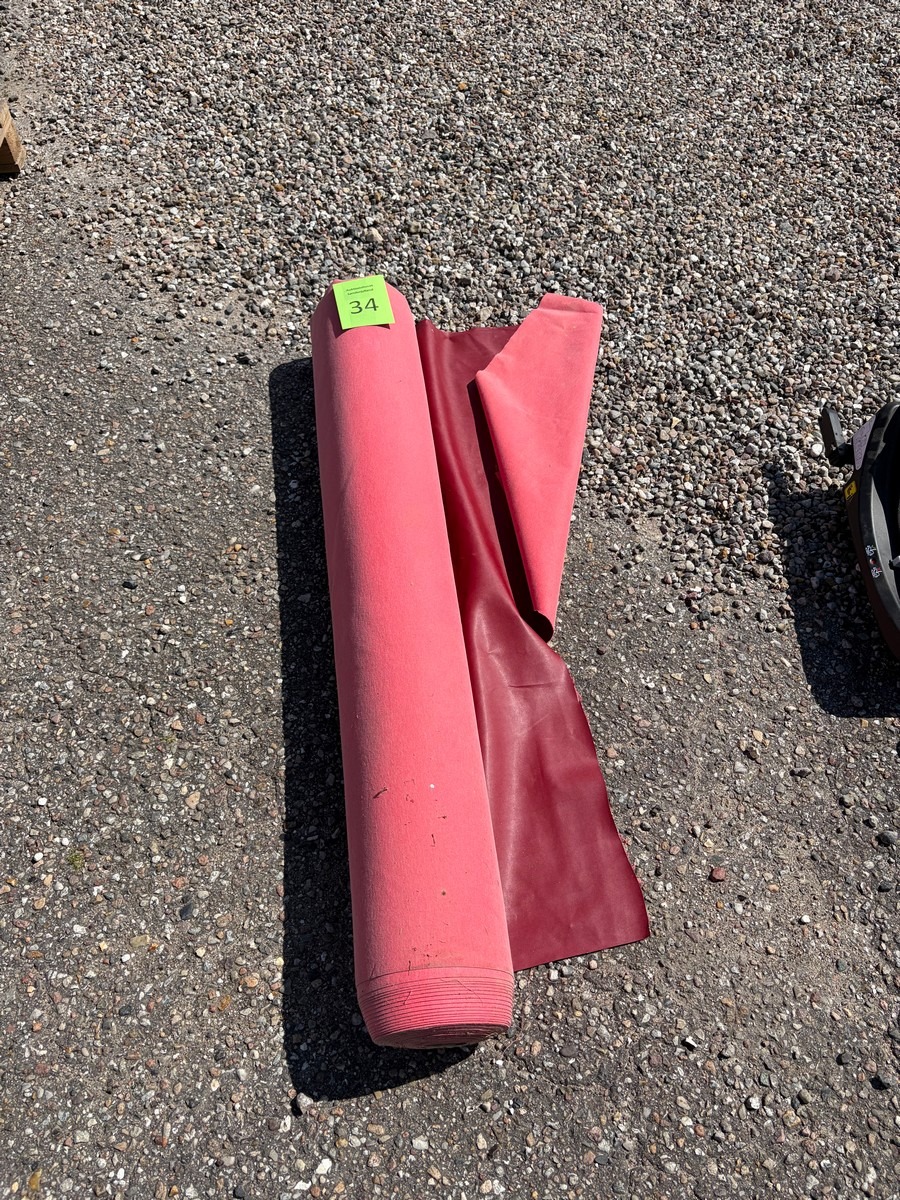 Rulle rød gummimåtte / gulvmåtte