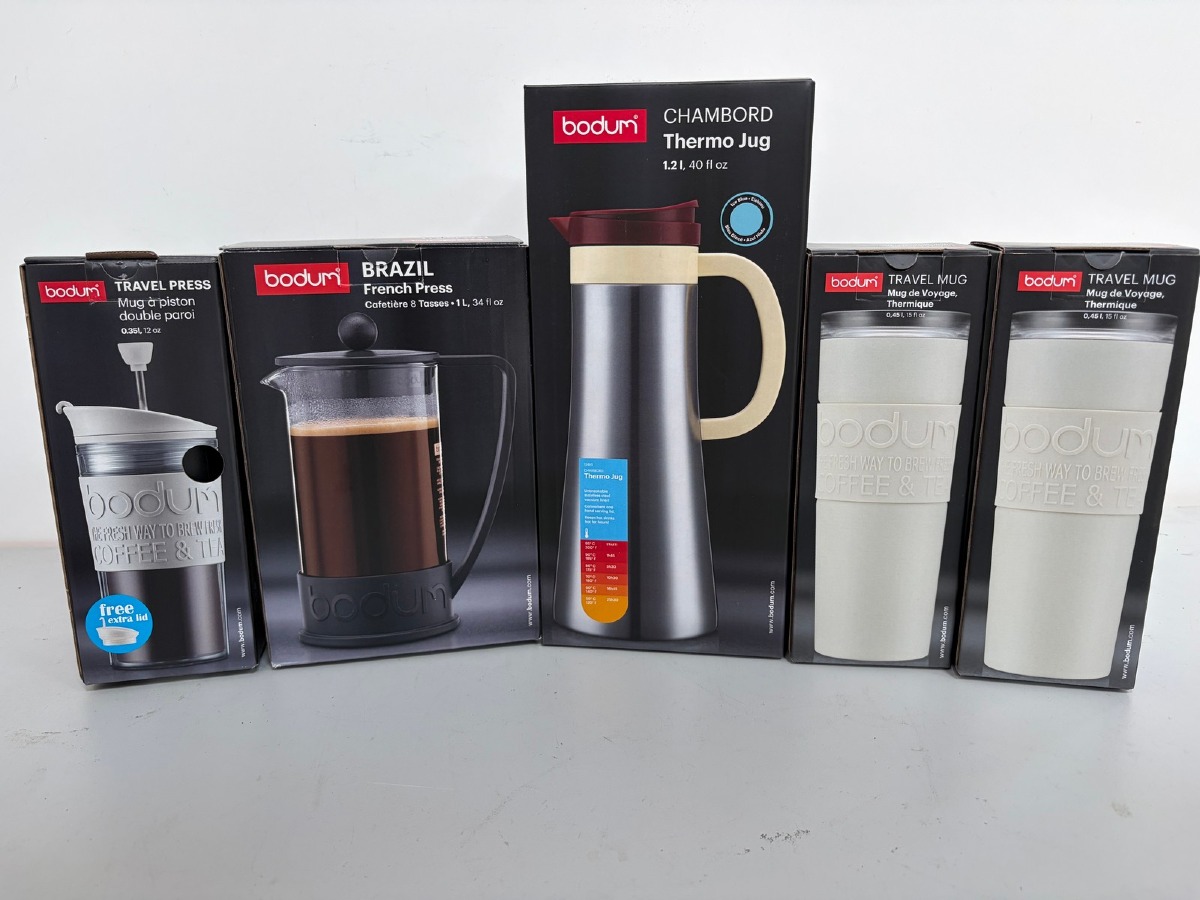 Bodum køkkenudstyr – Travel Press, Brazil French Press, Chambord Thermo Jug og 2 stk. Travel Mug (5)