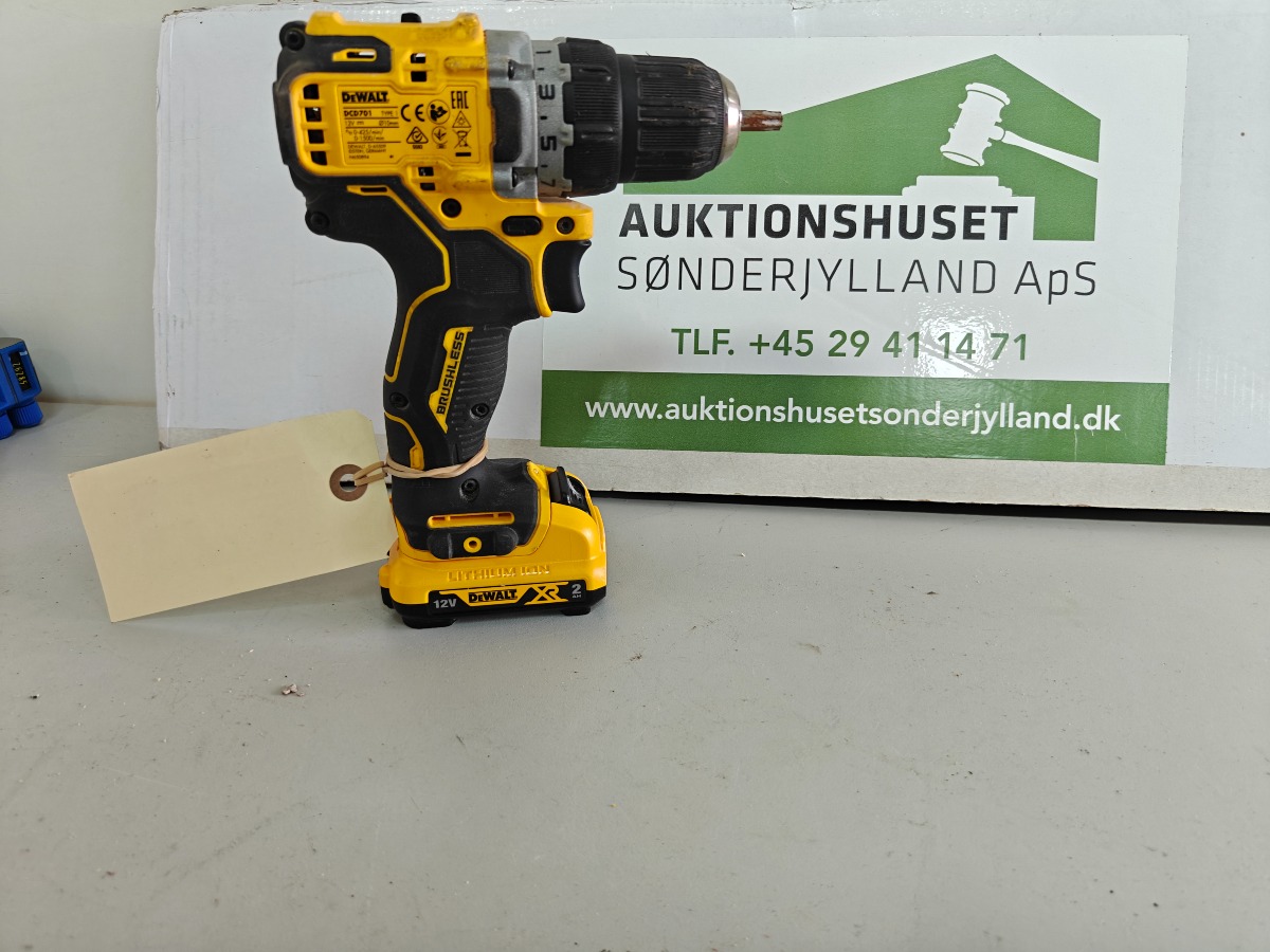 Dewalt bore/skruemaskine DCD701, incl 2 Ah batteri