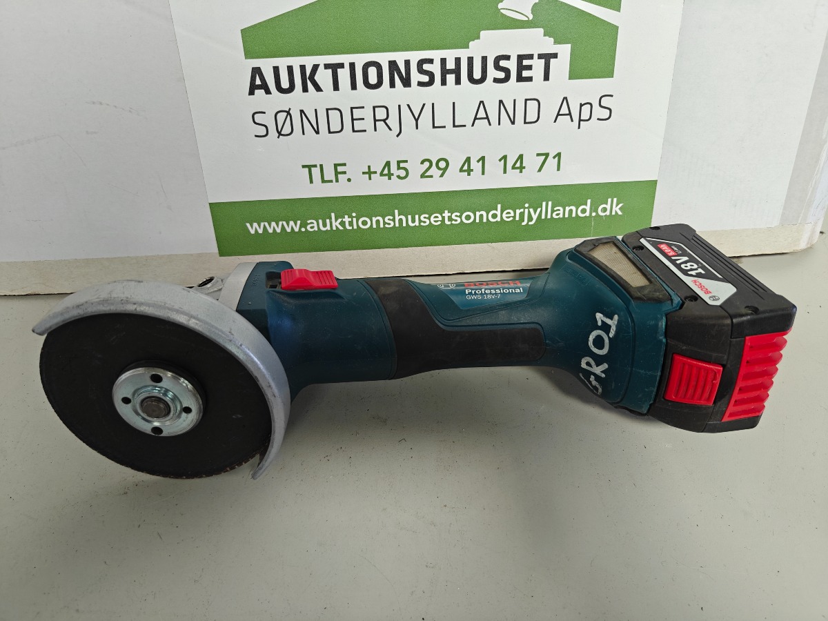 Bosch vinkelsliber GWS18V-7 ø125mm, incl 5 Ah batteri