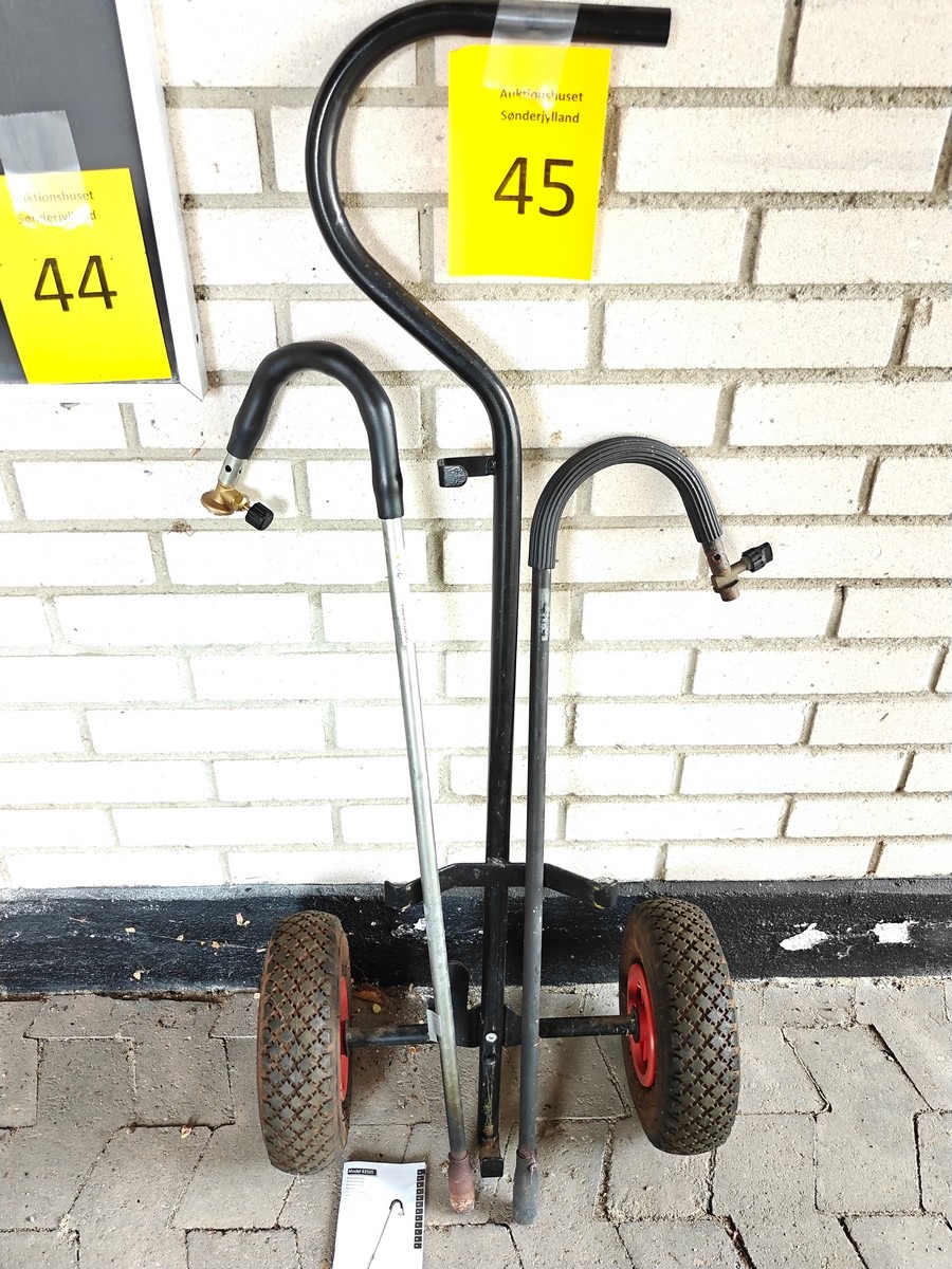 2 ukrudtsbrændere samt trolley til gasflaske