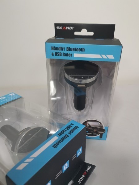 Håndfri Bluetooth & USB lader til bilen, 2 stk.