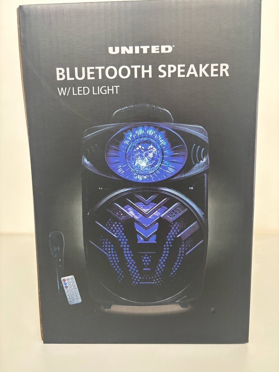 United Bluetooth højtaler med LED lys & fjernbetjening 