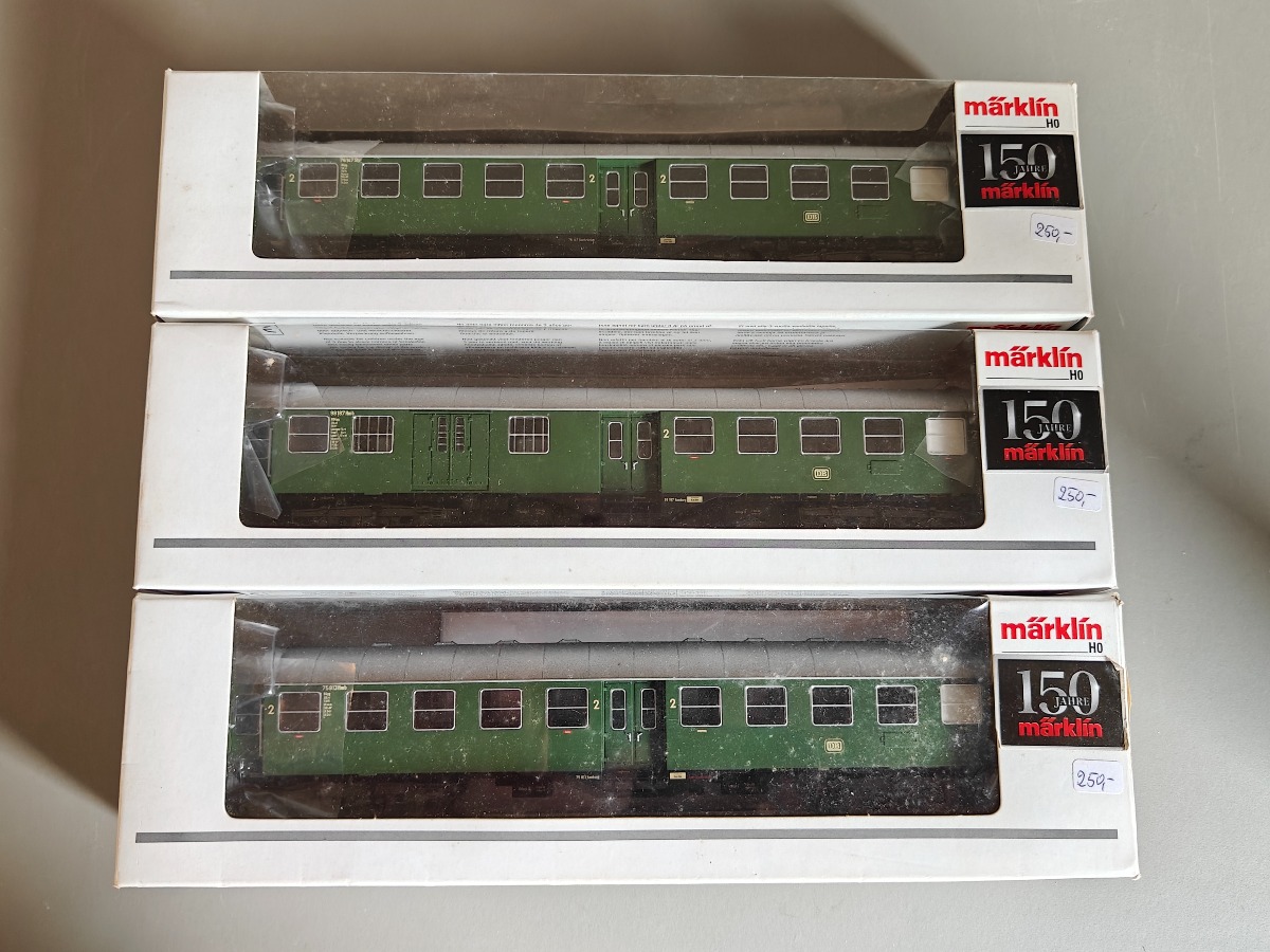 Märklin personvogne med DB logo 00774-07, 00774-08 og 00774-15
