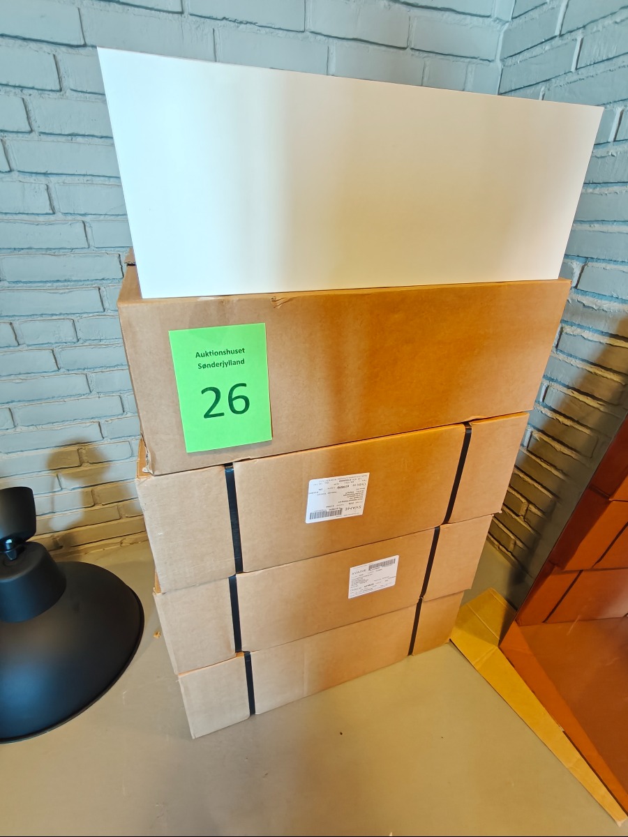 10 stk. skuffer i hvid melamin med forstykke