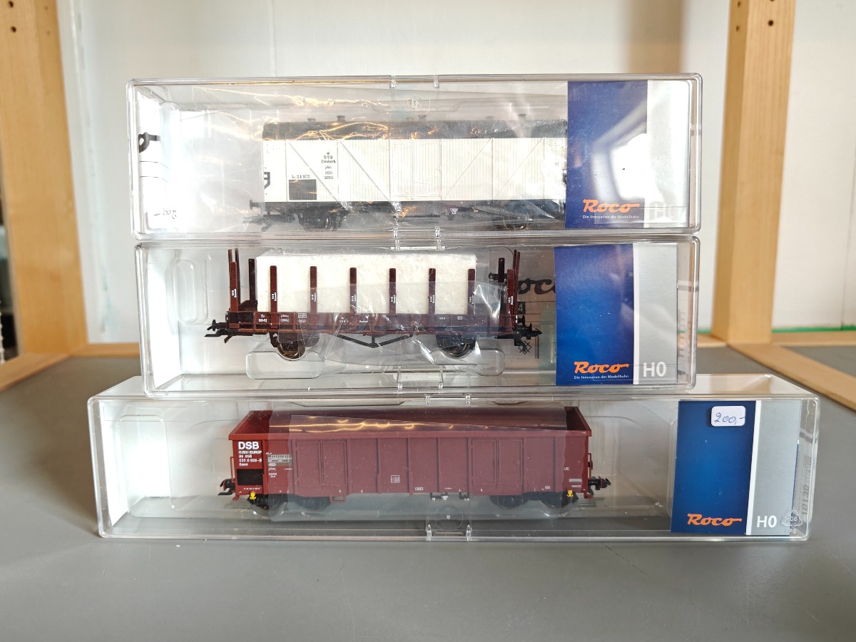 3 Roco DSB godsvogne 66922, 67254 og 76798