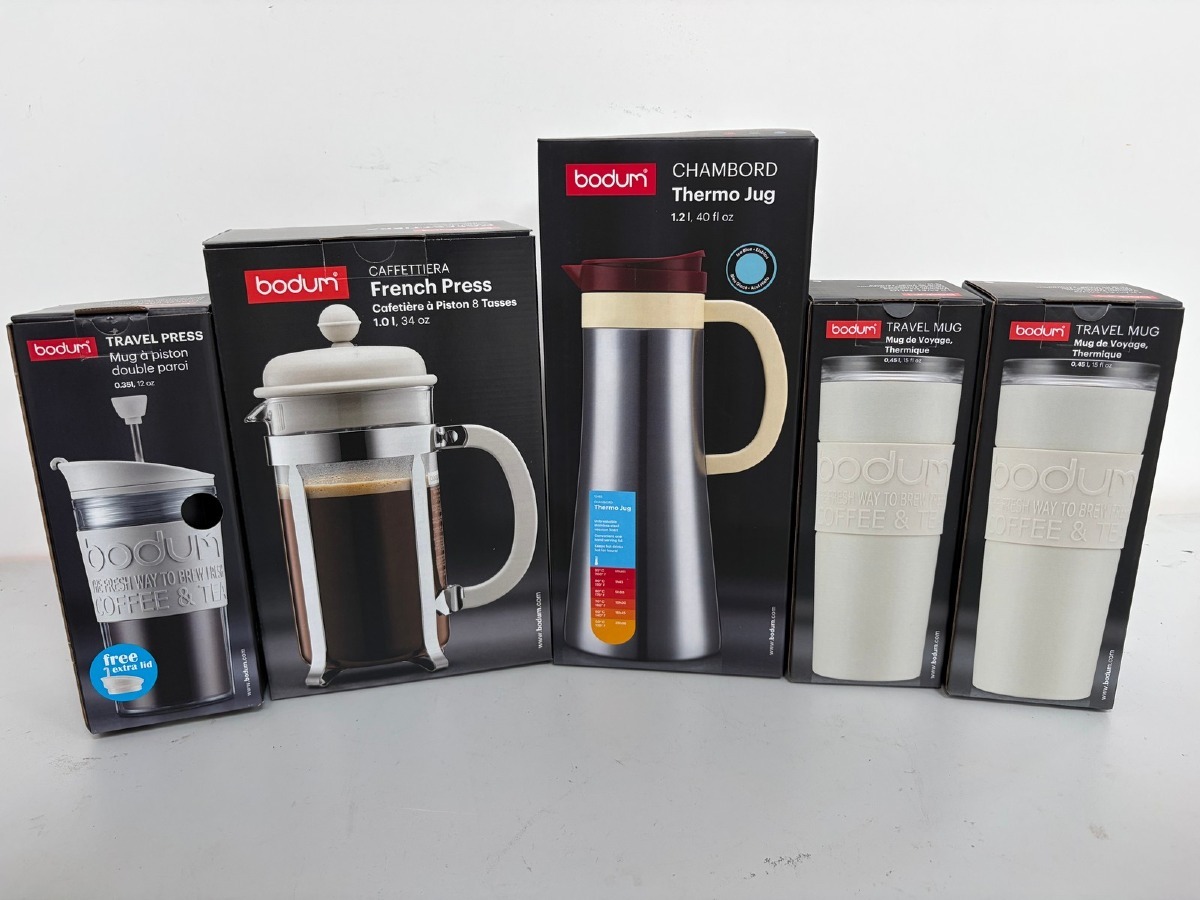Bodum køkkenudstyr – Travel Press, Caffettiera, Chambord Thermo Jug og 2 stk. Travel Mug (5)