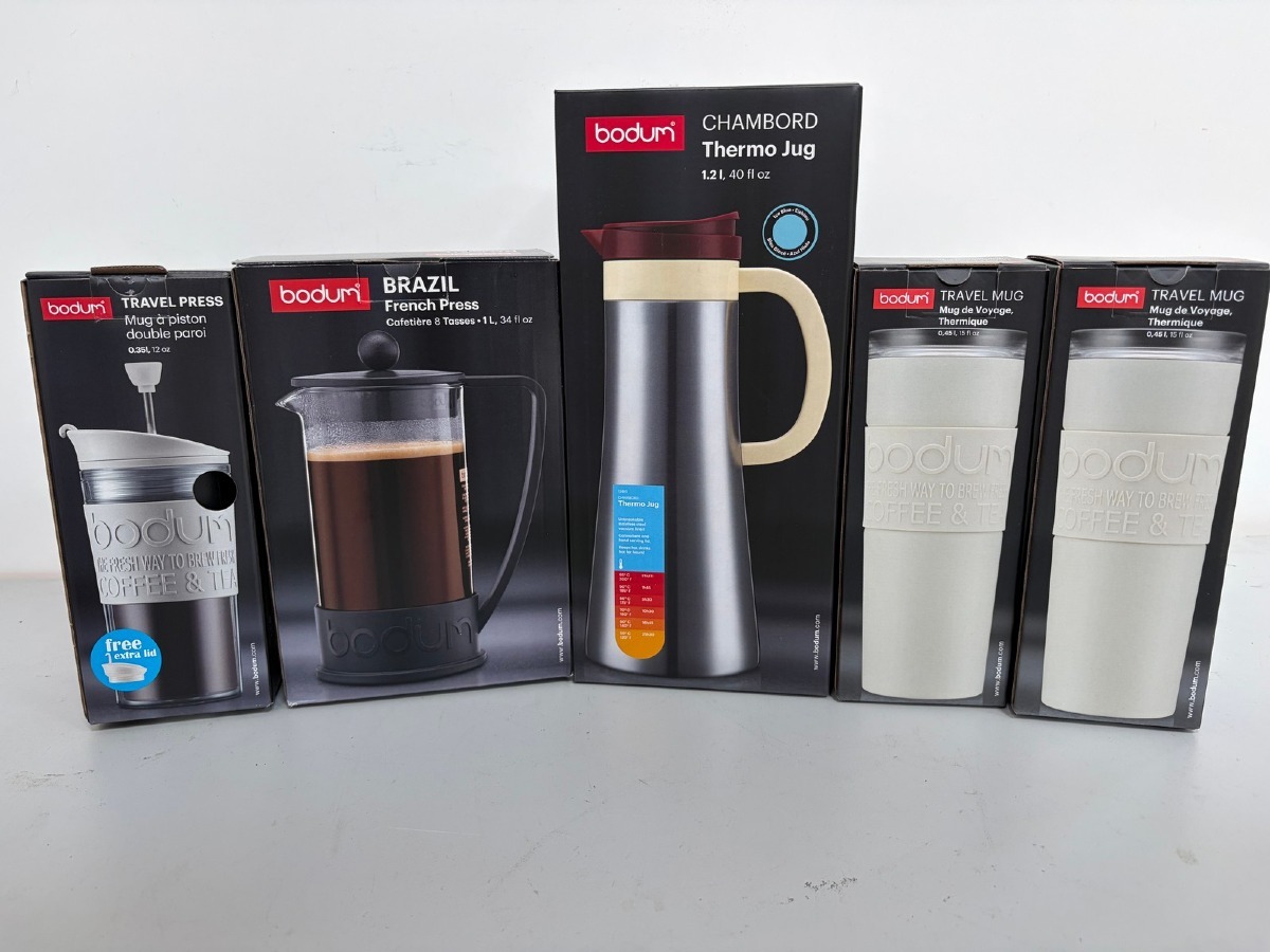 Bodum køkkenudstyr – Travel Press, Brazil French Press, Chambord Thermo Jug og 2 stk. Travel Mug (5)