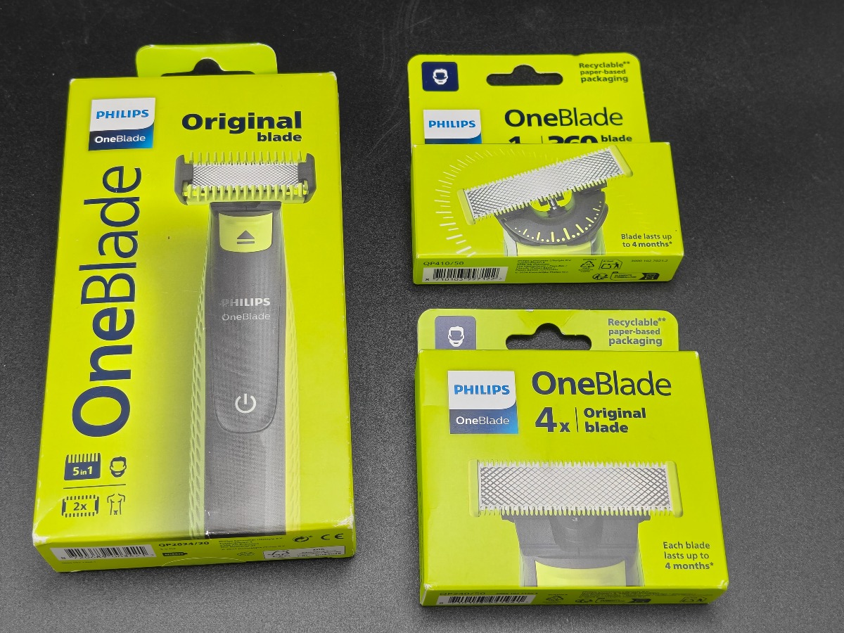 Philips One Blade original 5in1, 4 stk blade, 1stk blad. 