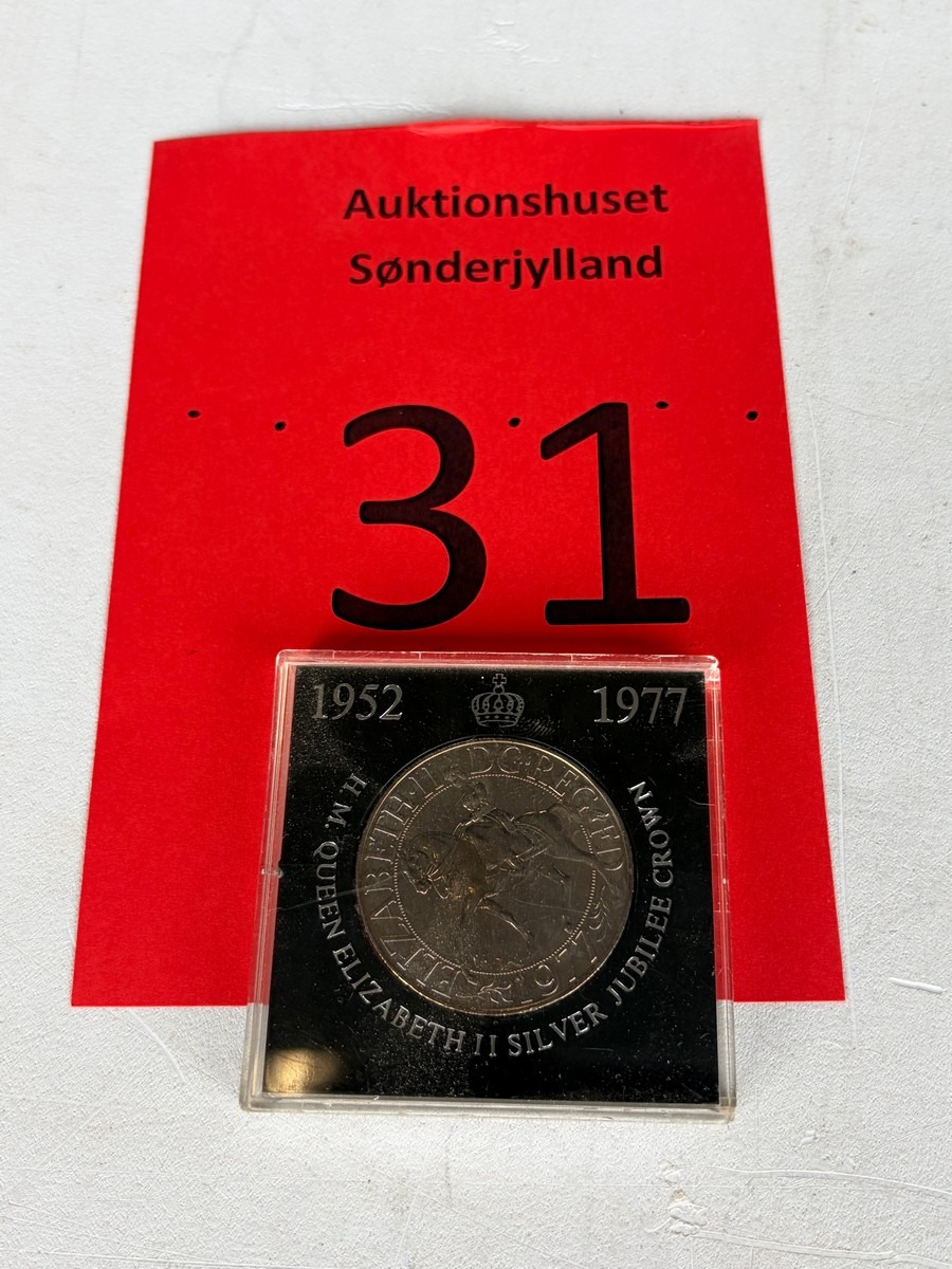 Dronning Elizabeth II Silver Jubilee Crown – 1952-1977, i original møntholder