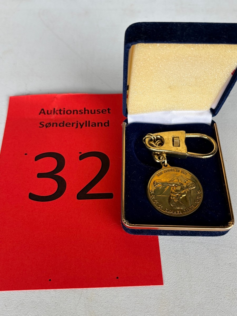 Los Angeles 1984 Summer Games medalje/nøglering i æske