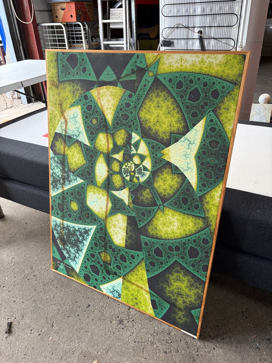 Fotografisk/digitalt kunsttryk på lærred – “Green Reminder”, abstrakt motiv