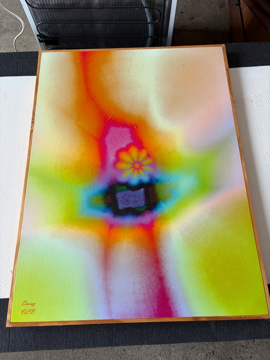 Fotografisk/digitalt kunsttryk på lærred – “Daisy”, abstrakt motiv, sign. VLB