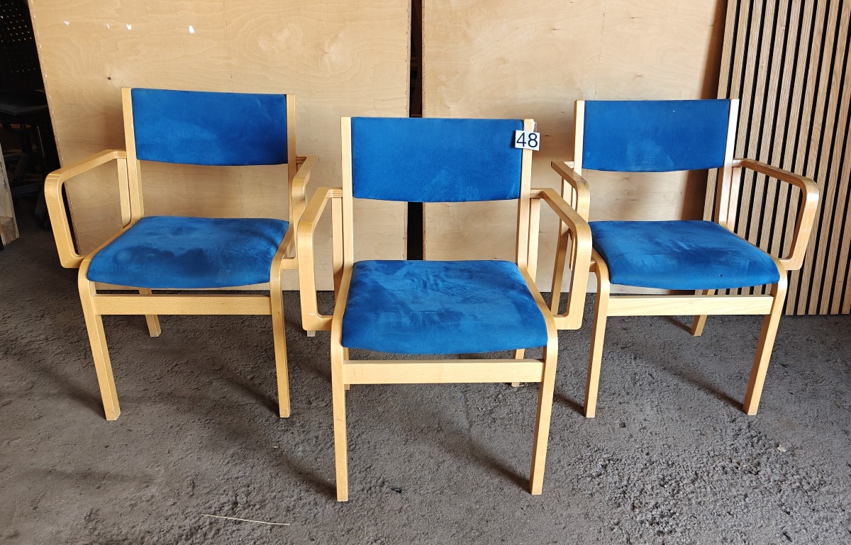 3 Konferencestole m/armlæn. Dansk design. Designet af Rud Thygesen & Johnny Sørensen for Magnus Olesen