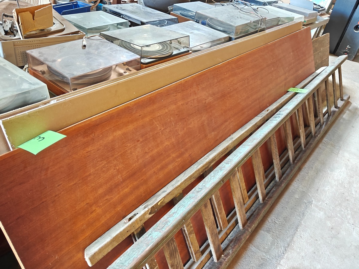 Bordplade, fineret teak 295 x 80 cm. 