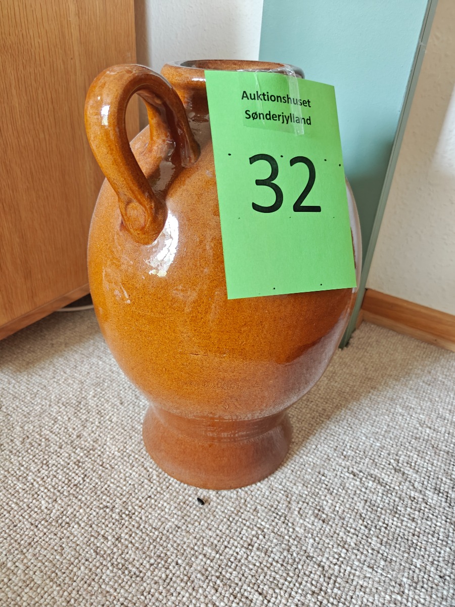 Glaseret krukke/vase.