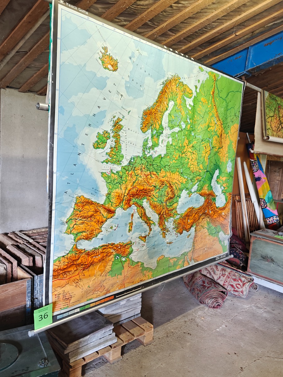 Gammelt skolekort over hele Europa