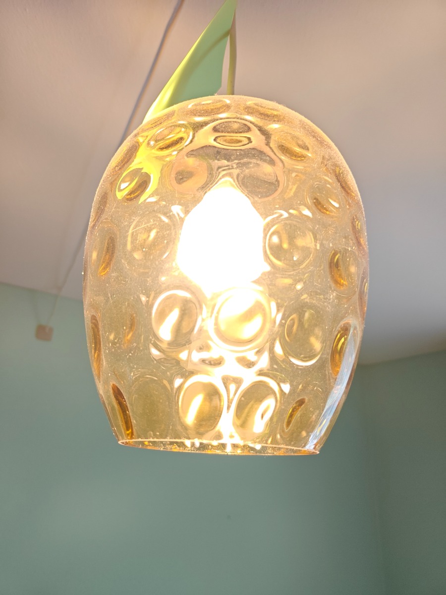 Vintage glaspendel ravfarvet