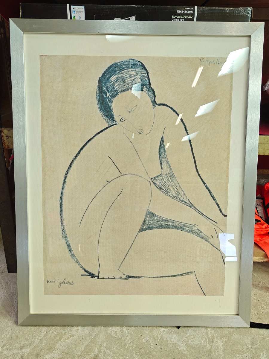 indrammet tryk med motiv af Amedeo Modigliani