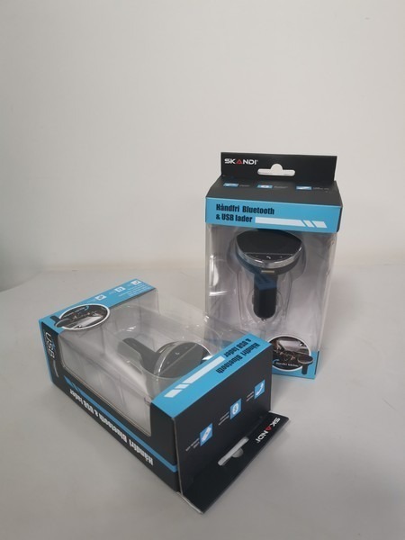 Håndfri Bluetooth & USB lader til bilen, 2 stk.