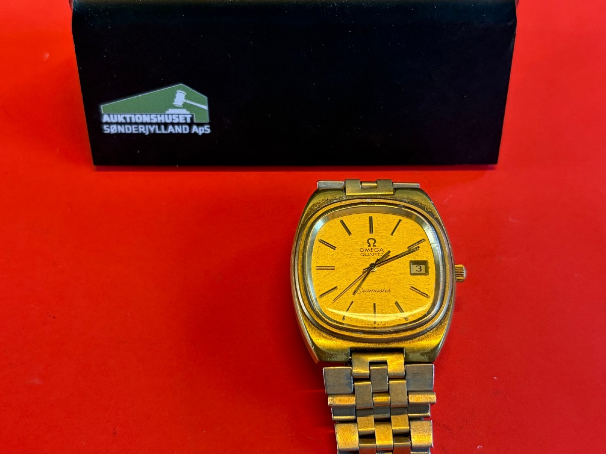 Omega Seamaster Quartz herreur med dato og stållænke