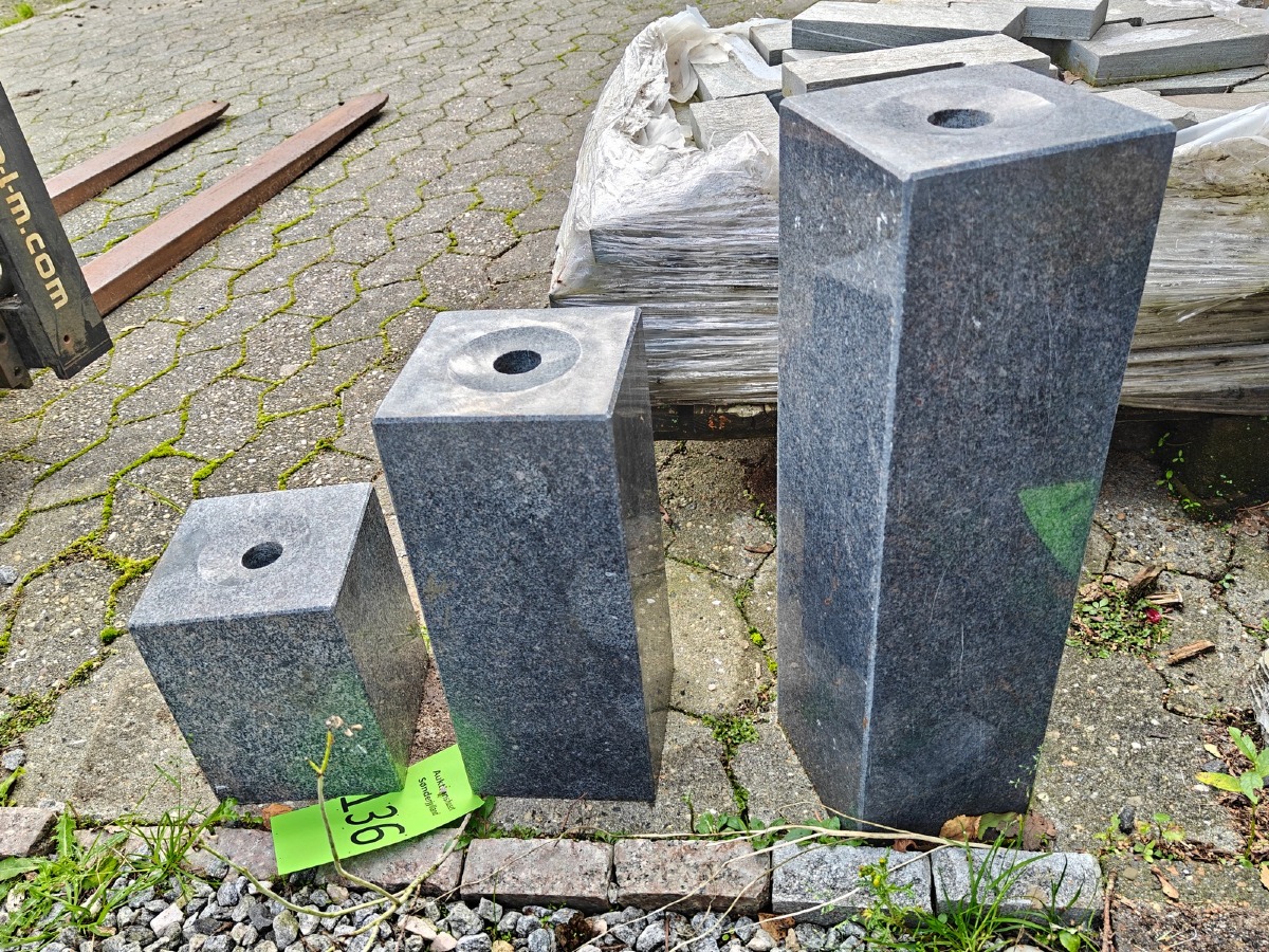 3 vandsøjler med poleret overflade