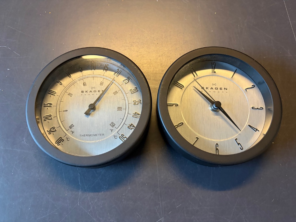 Skagen væg thermometer & væg ur