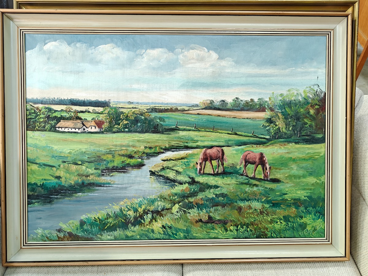 Ellgaard. Landskab med heste