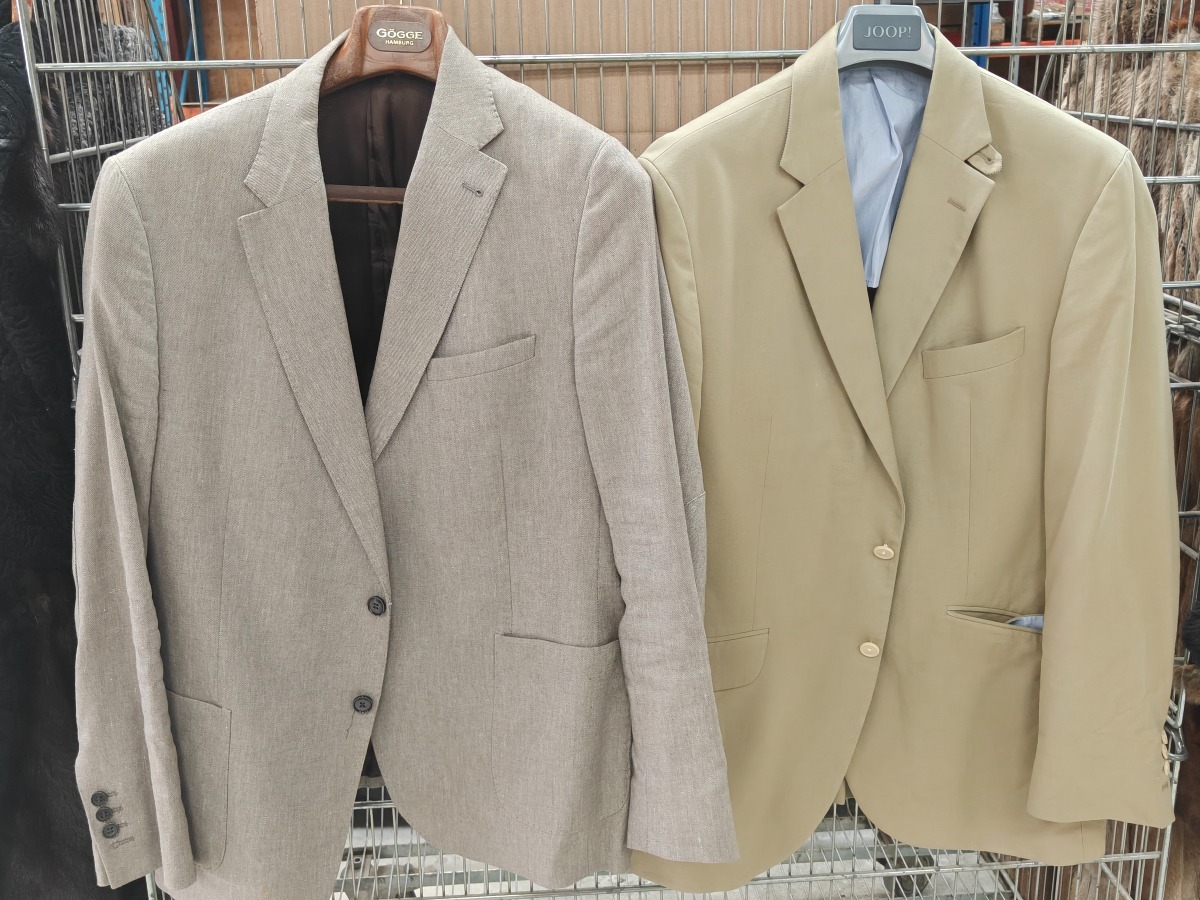 2x Herre Blazer fra GANT & Hackett London i sandfarve.