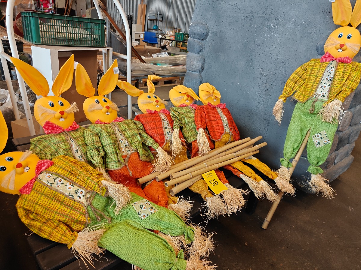 Efterårsdekorations harer på pind 8 stk