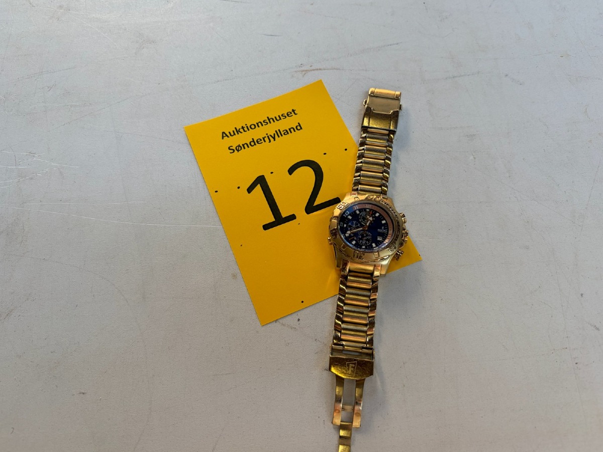Festina Chrono Bike herreur – chronograph, ref. F16287 – guldfarvet med blå skive