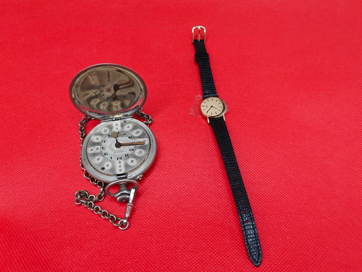 Ældre DEROSE lommeur & Seiko Quartz armbåndsur 