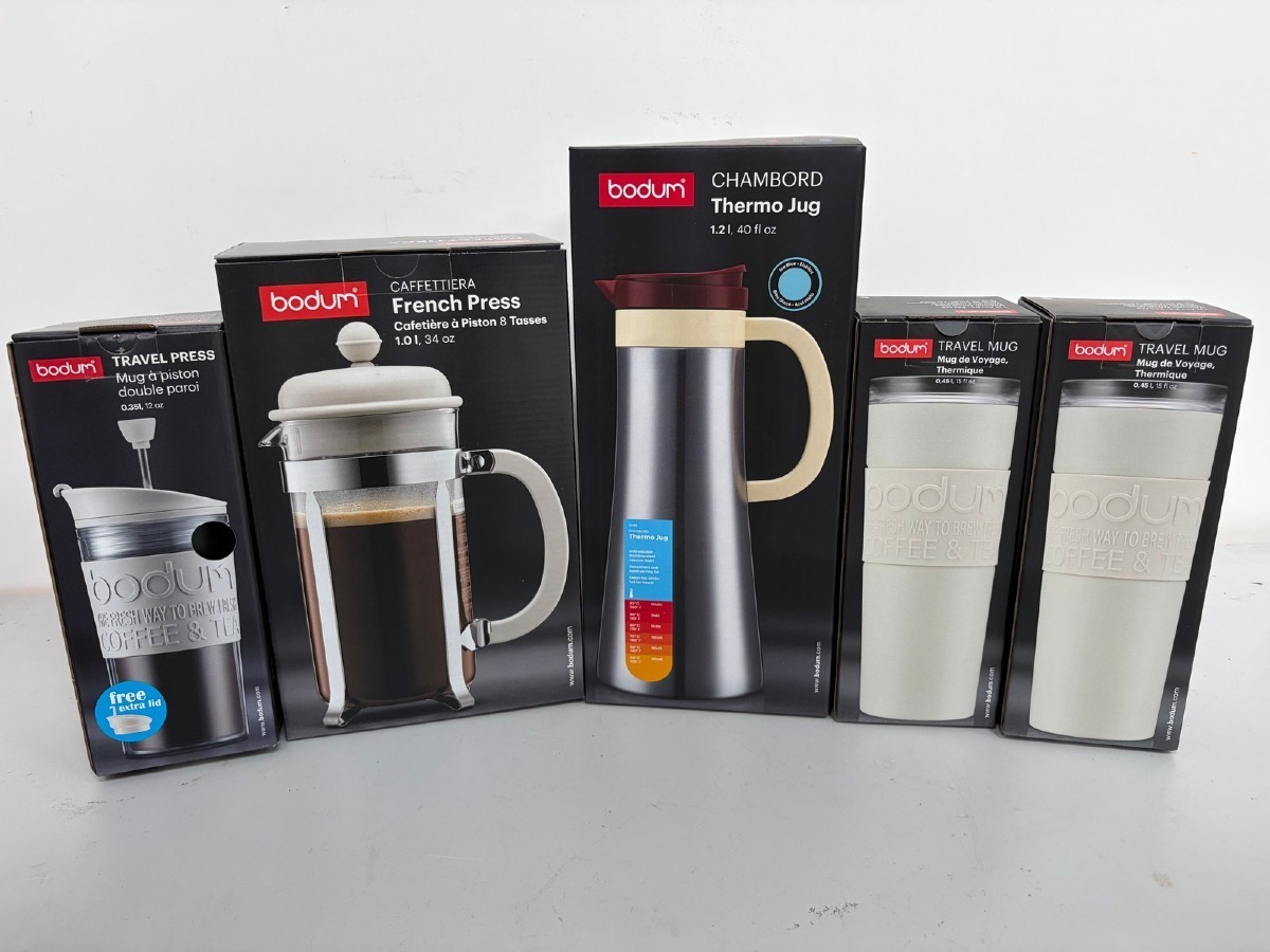 Bodum køkkenudstyr – Travel Press, Caffettiera, Chambord Thermo Jug og 2 stk. Travel Mug (5)