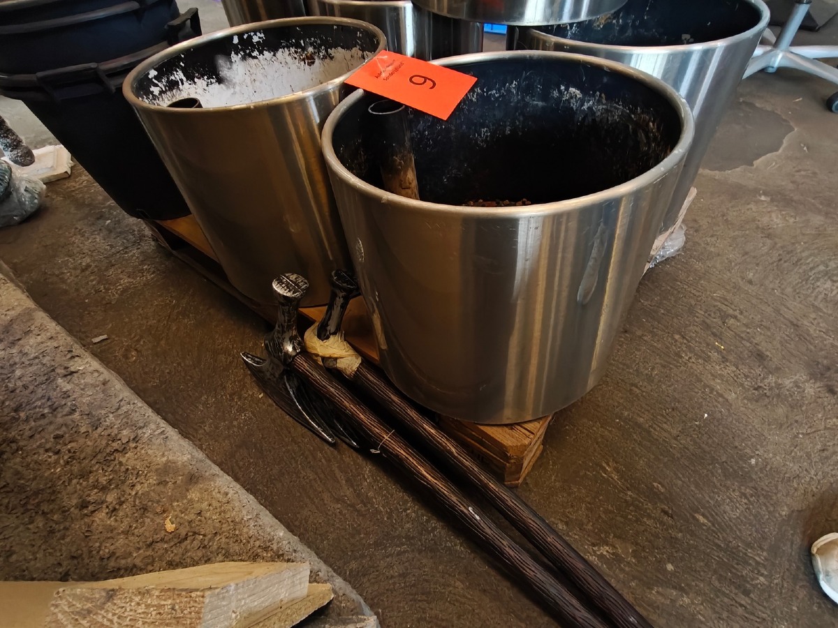 Selvvandende kontor potter i rustfritstål (2)