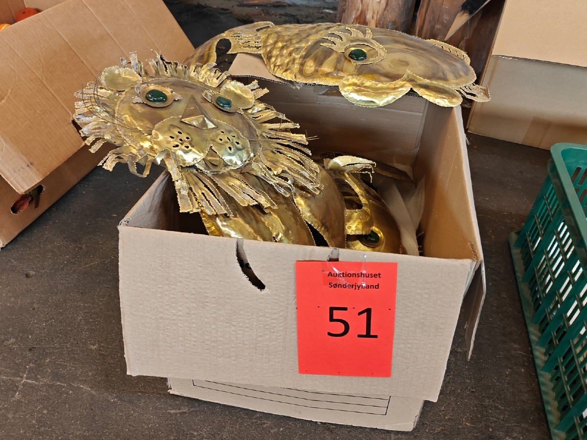 Diverse messing vægpynt