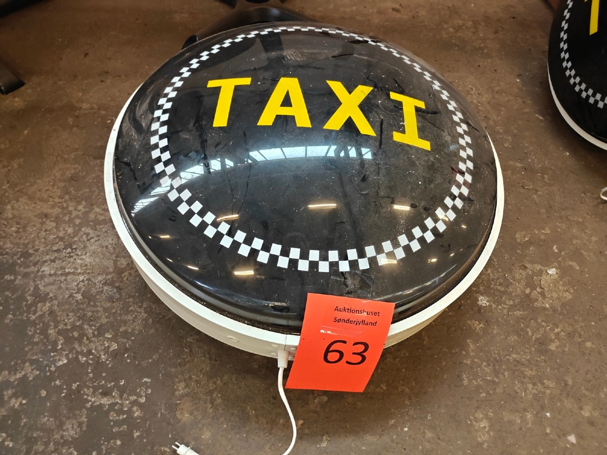 Lysskilt med Taxi