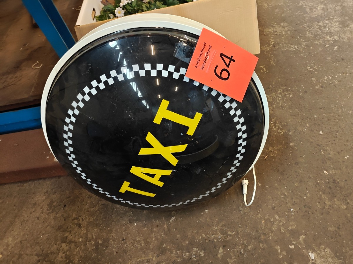 Lysskilt med Taxi