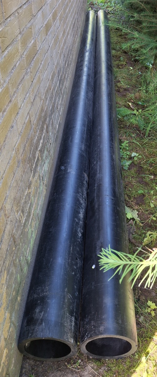 2x6 m HDPE PN16 PE100. Ø 200. Godstykkelse 18 mm. Vægt 18,6 kg/m