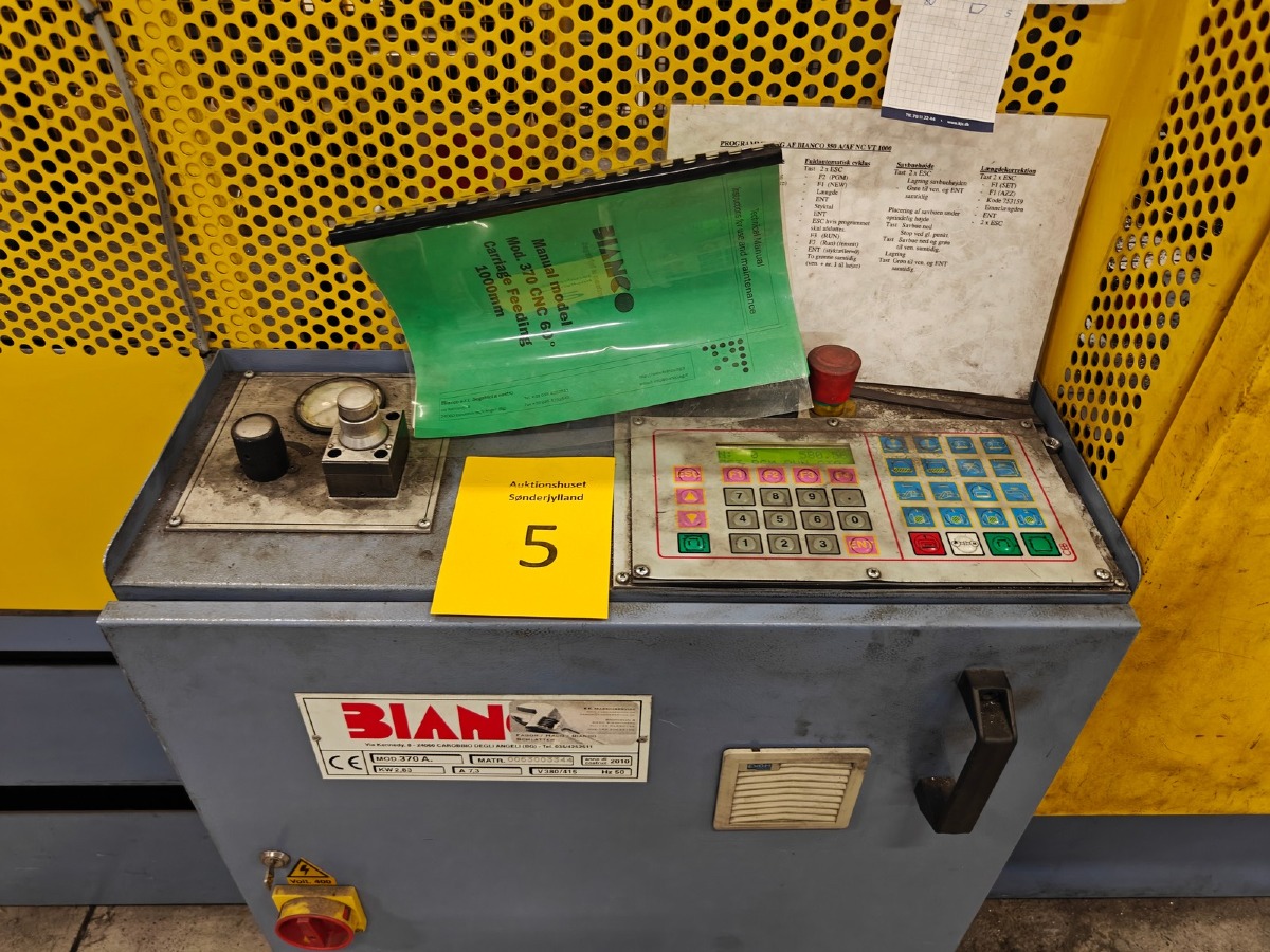 Bianco båndsav MOD 370 med automatisk fremføring & sikkerhedsgitter
