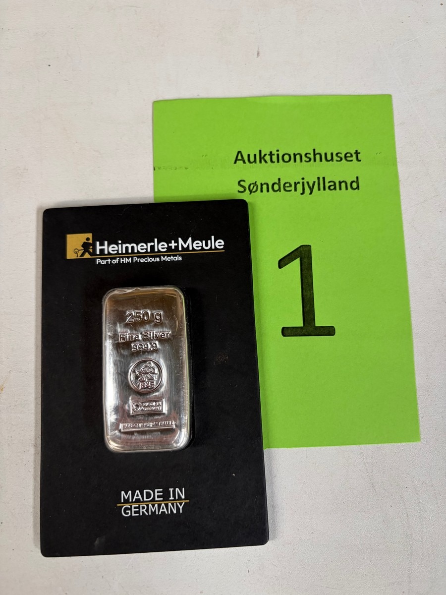 Heimerle + Meule sølvbarre – 250 g finsølv 999,9