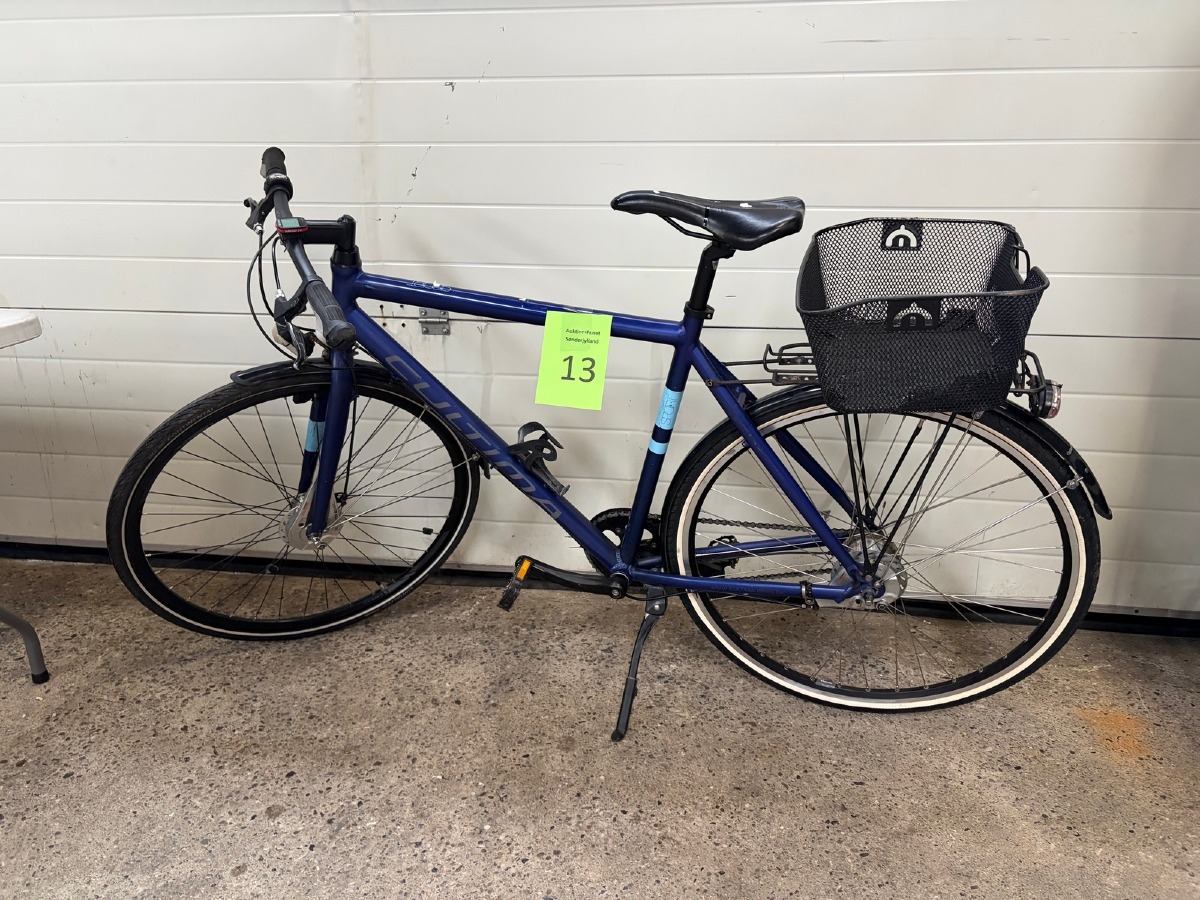 Centurion herrecykel i blå – med 7 gear, bagagebærer, cykelkurv og støtteben