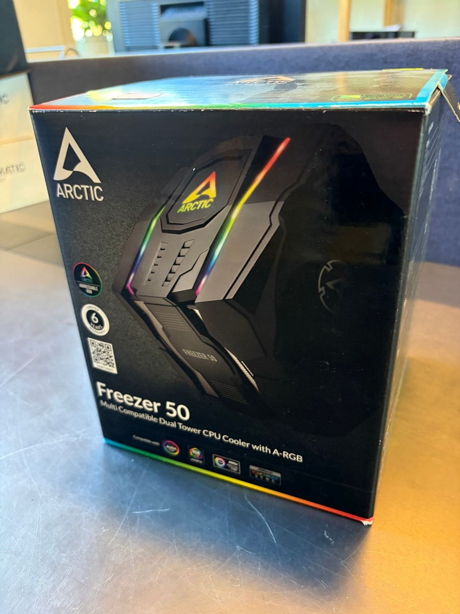 Arctic Freezer 50 CPU-køler med A-RGB – i original emballage, fremstår ubrugt