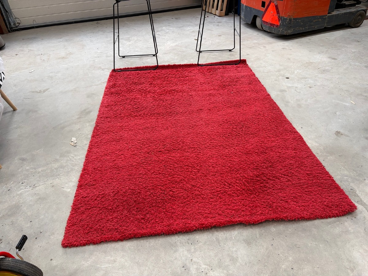 Stort rødt tæppe - 230 x 165 cm