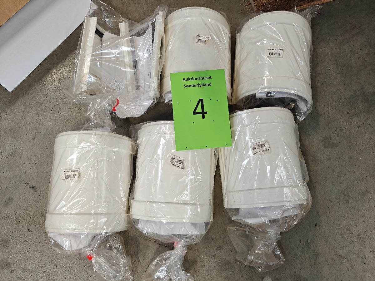 6 stk expantion fitting til plastmo tagrende, hvid