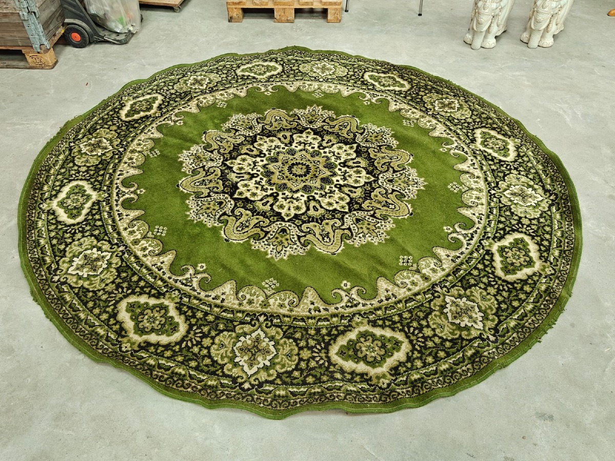Rundt maskinvævet tæppet Ø. 250 cm.