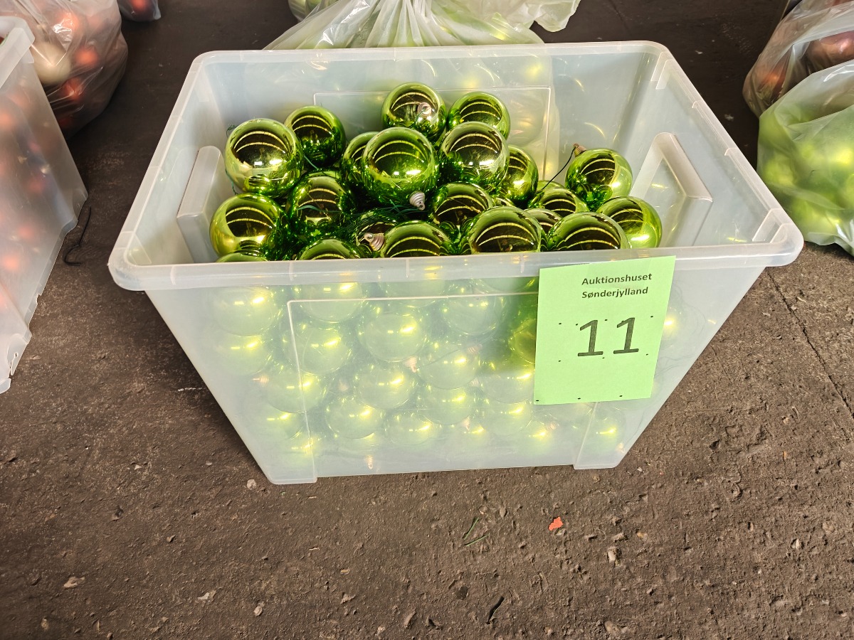 Diverse julekugler - lime shiny