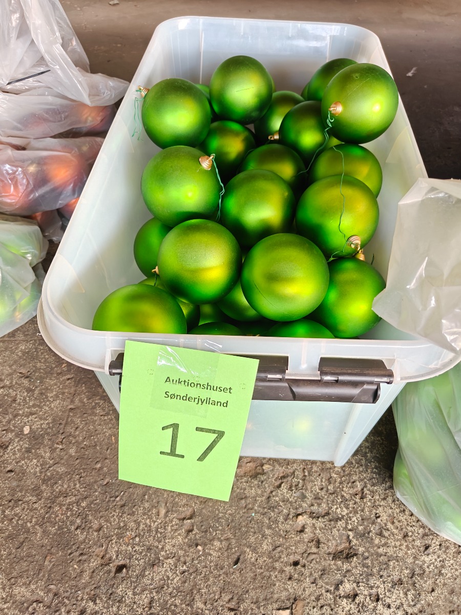Diverse julekugler - lime mat.