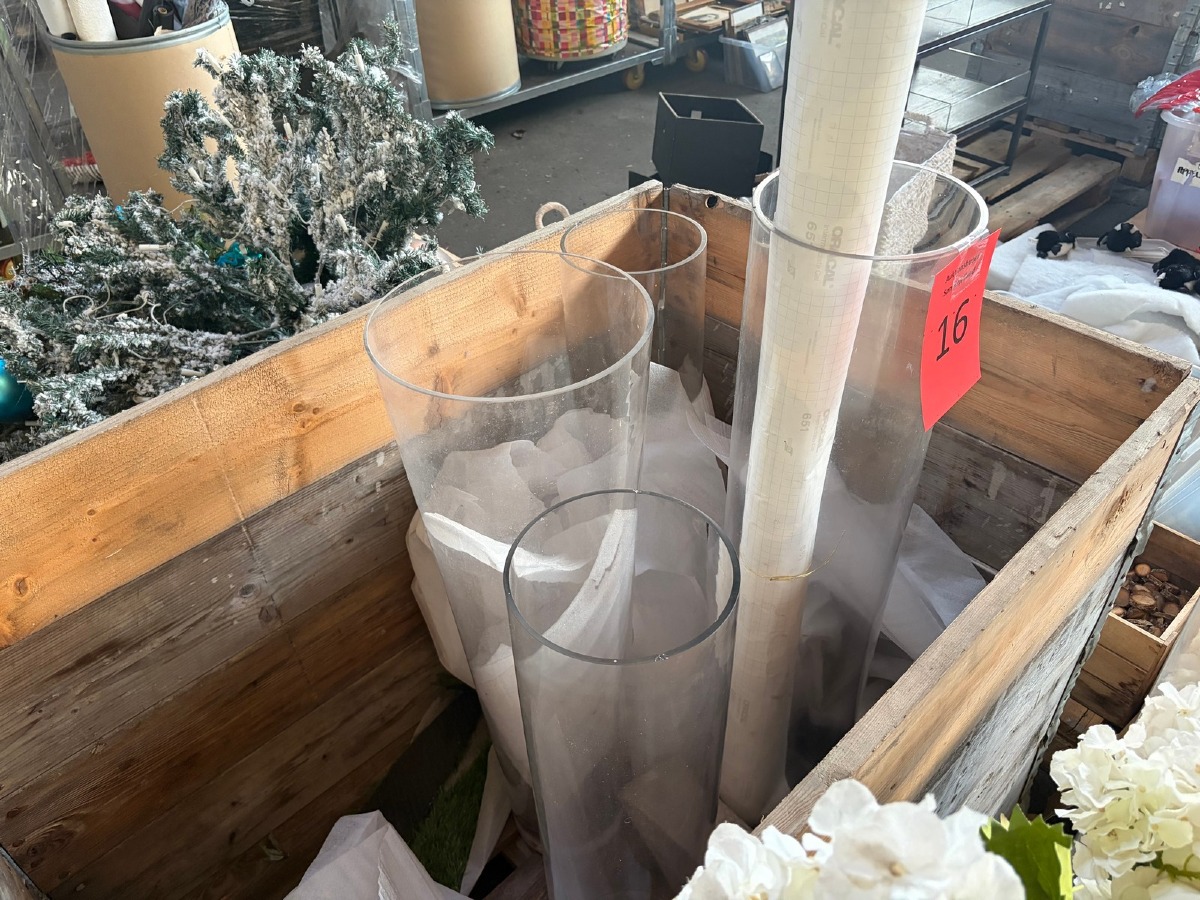 4 stk. store cylindervaser i glas – forskellige størrelser